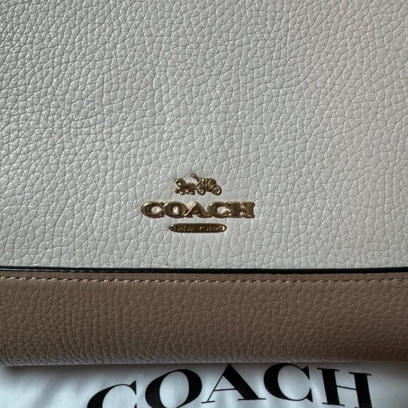 Coach Dempsey Carryall Cream, Beige with Signature Light Brown Canvas - Picture 1 of 15